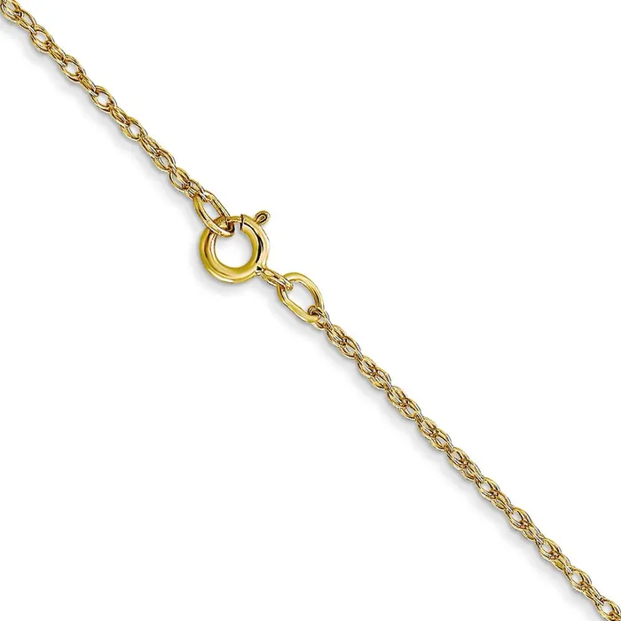 Necklaces QGold 10K Yellow Gold 7mm Carded Cable Rope Chain Necklace