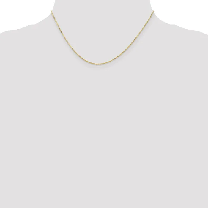 Necklaces QGold 10K Yellow Gold 7mm Carded Cable Rope Chain Necklace