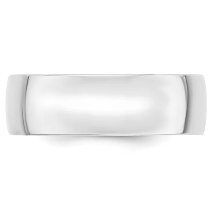 Solid 10K White Gold 7mm Light Weight Comfort Fit MensWomens Wedding Band Ring Size 9 Goldia Rings