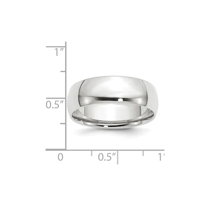 Solid 10K White Gold 7mm Light Weight Comfort Fit MensWomens Wedding Band Ring Size 9 Goldia Rings