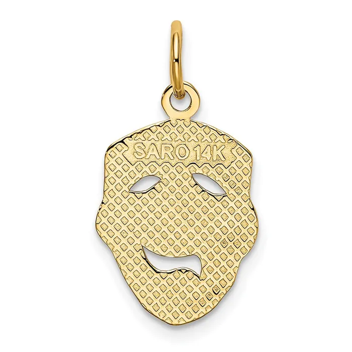14k Comedy Mask Charm TreasureFineJewelers Charm Necklaces