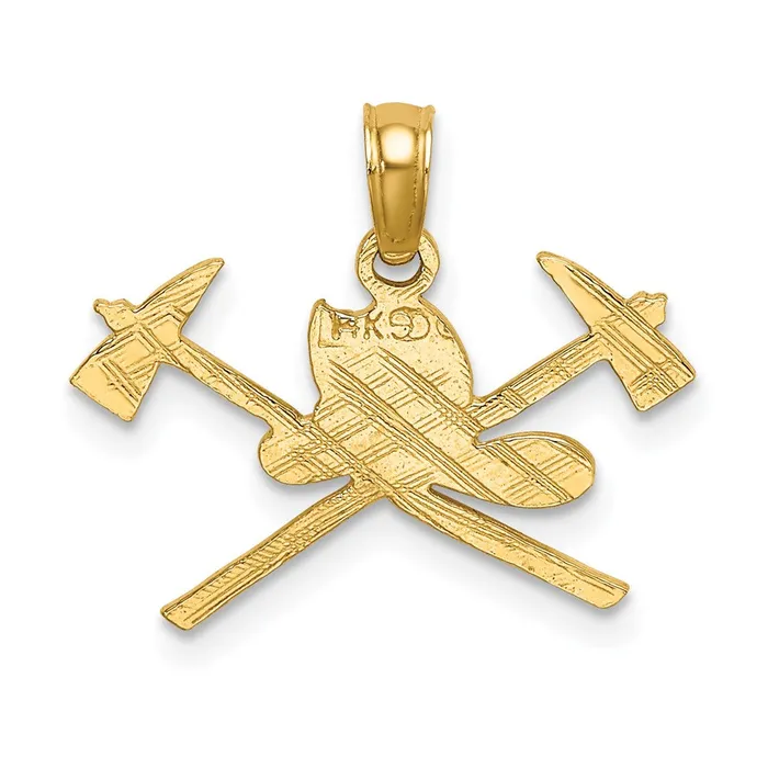 14k Fire Department Insignia Charm TreasureFineJewelers Charm Necklaces