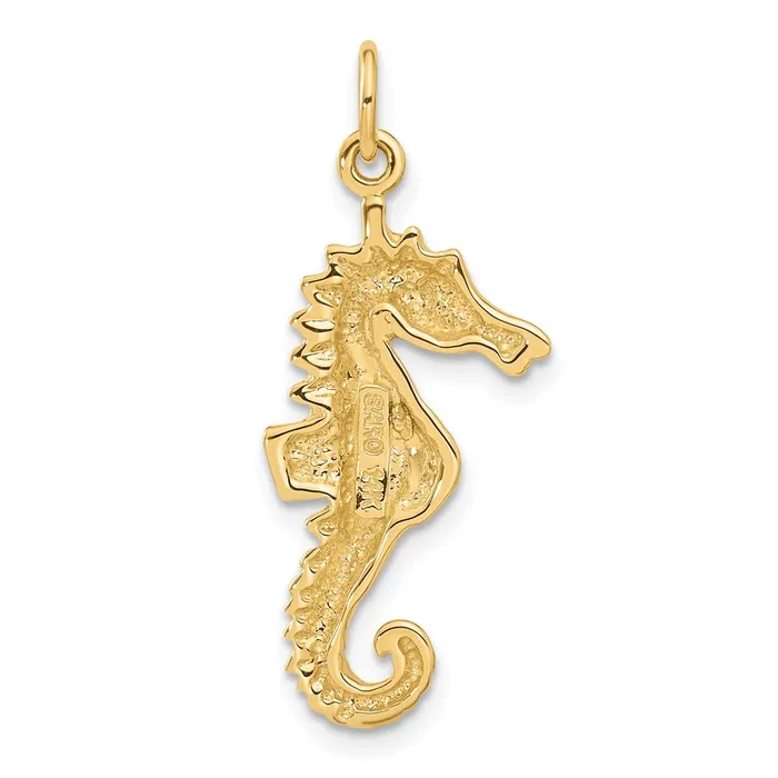 Charm Necklaces TreasureFineJewelers 14K Seahorse Charm