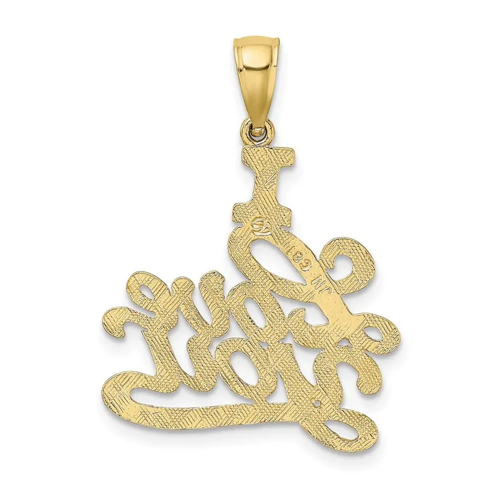 Necklaces 10K Textured I LOVE YOU Pendant TreasureFineJewelers