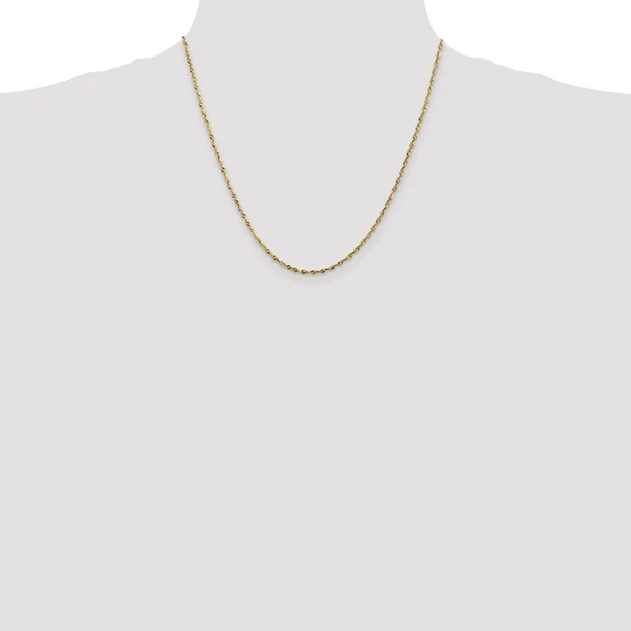 Necklaces TreasureFineJewelers 10k 18mm ExtraLight Diamond Cut Rope Chain