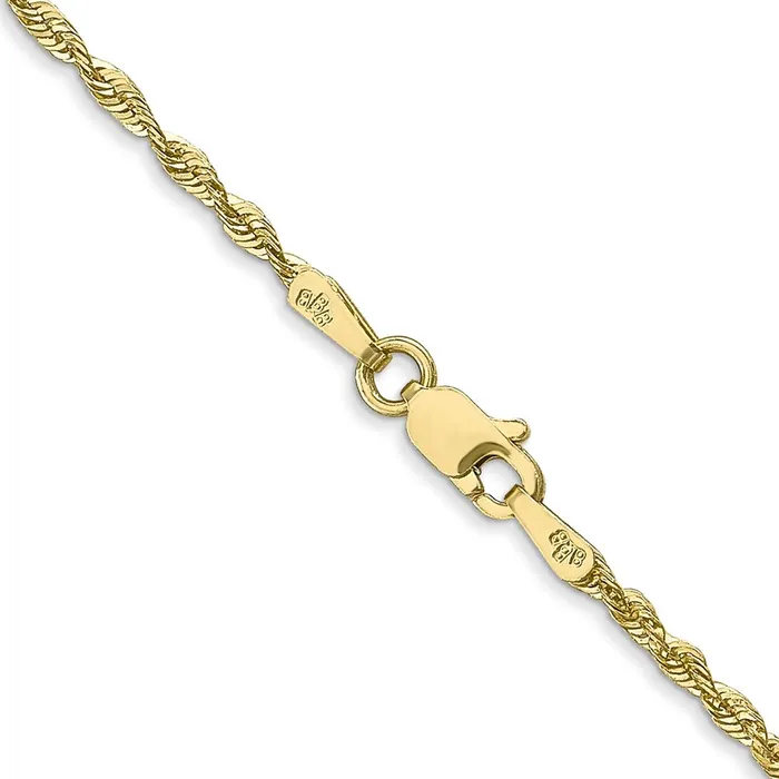 Necklaces TreasureFineJewelers 10k 18mm ExtraLight Diamond Cut Rope Chain