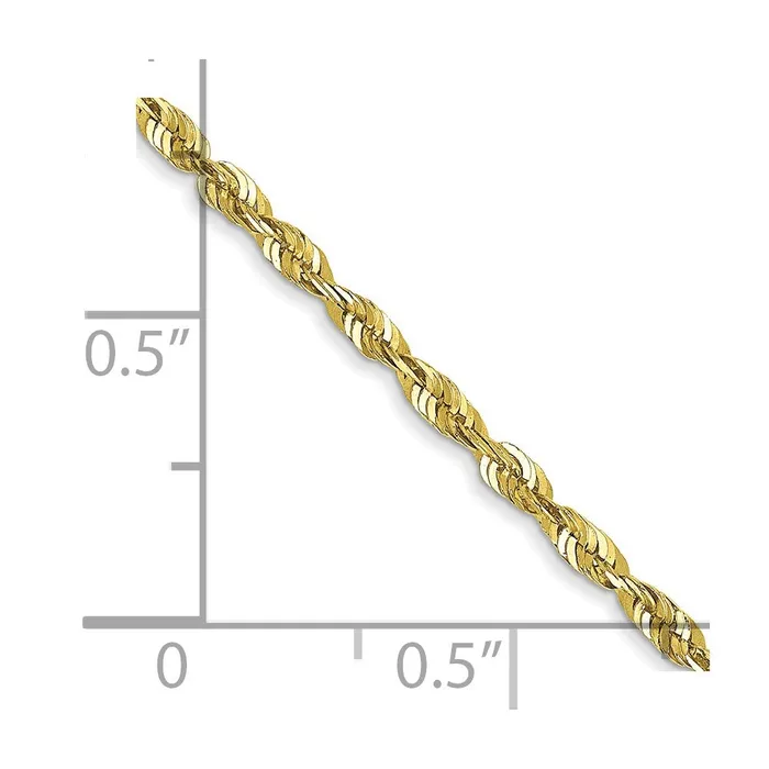 Necklaces TreasureFineJewelers 10k 18mm ExtraLight Diamond Cut Rope Chain