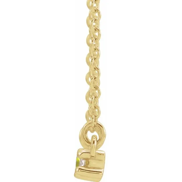 Necklaces TreasureFineJewelers 14K Yellow Peridot 15 CTW Diamond 16 Necklace