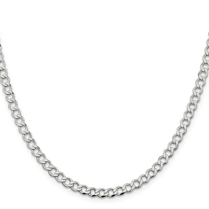 Sterling Silver 45mm Semisolid Flat Curb Chain TreasureFineJewelers Rings