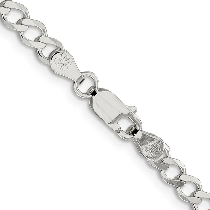 Sterling Silver 45mm Semisolid Flat Curb Chain TreasureFineJewelers Rings