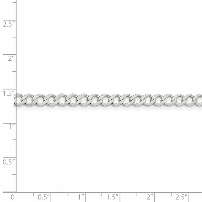 Sterling Silver 45mm Semisolid Flat Curb Chain TreasureFineJewelers Rings