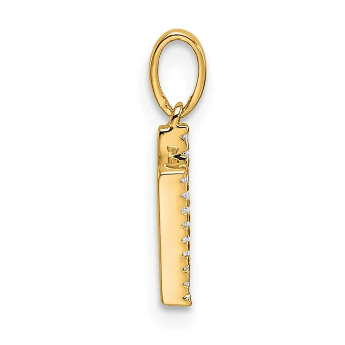 TreasureFineJewelers Necklaces 14k Yellow Gold Diamond Letter N Initial Pendant