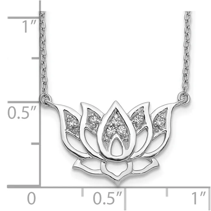 14k White Gold Diamond Lotus Flower 18 inch NecklaceWBCPM3810008WA WB Choice Jewelry Necklaces 14k White Gold Diamond Lotus Flower 18 inch NecklaceWBCPM3810008WA WB Choice Jewelry Necklaces