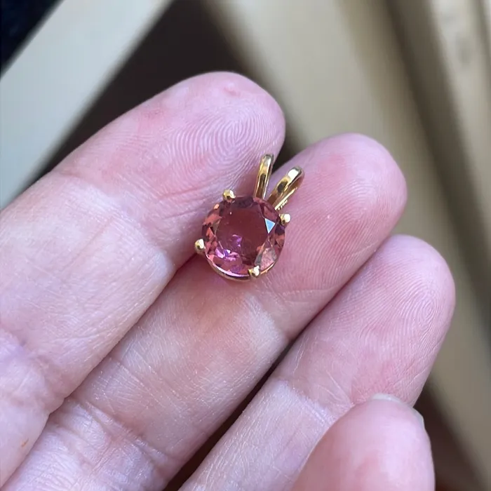 Necklaces Vintage Paris Jewelry Pink Tourmaline Pendant 14k Gold Vintage Necklaces Vintage Paris Jewelry Pink Tourmaline Pendant 14k Gold Vintage