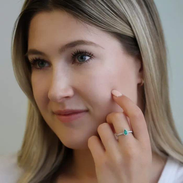 14kt White Gold Emerald and Diamond Ring Independent Jewellers Rings