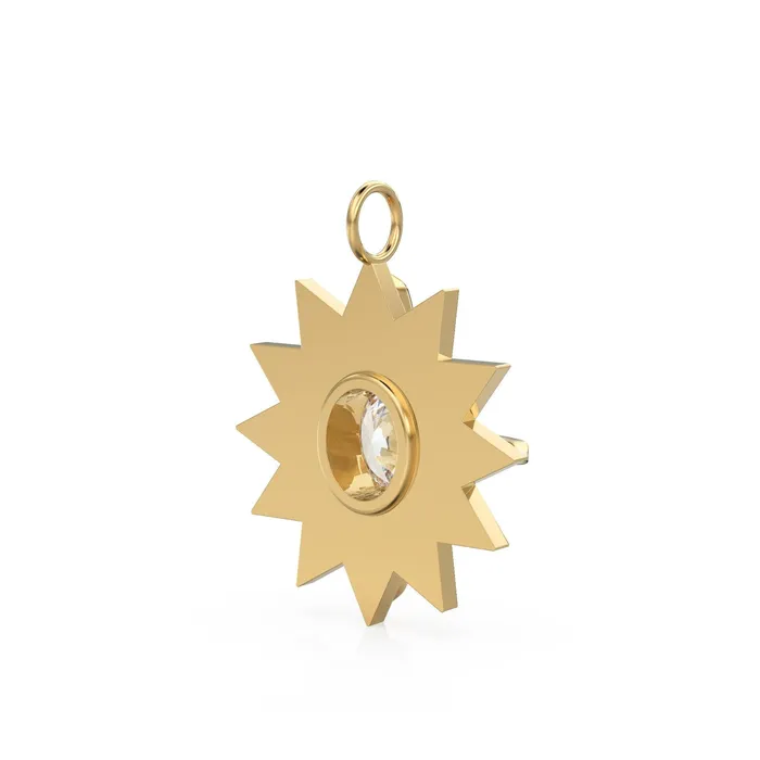 Jalvi Co Necklaces Star London Blue Topaz Red Enamel Solid Gold Charm Enamel Gold Charm Oval Topaz Pendant Real Topaz Jewelry Blue Topaz Gold Necklace