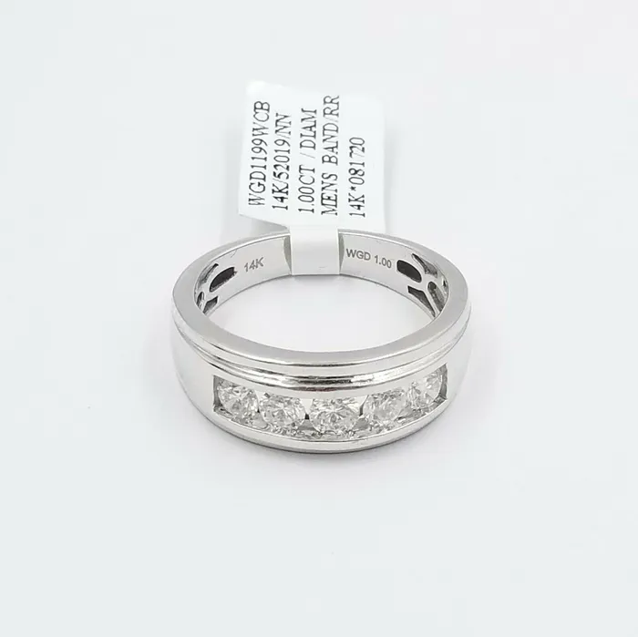 Rings Gold and Diamond Mens 14k Gold Band Wedding Ring 1CT Solitaire Diamond Yellow White gold Sizable