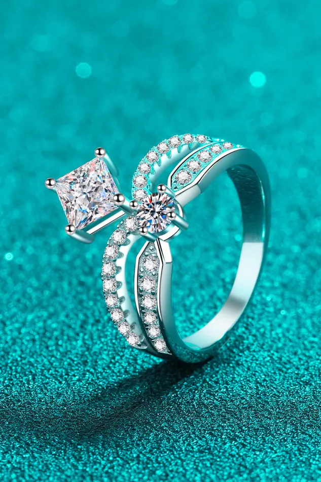 Trendsi Rings 925 Sterling Silver Moissanite Crown Ring