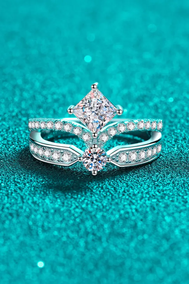 Trendsi Rings 925 Sterling Silver Moissanite Crown Ring
