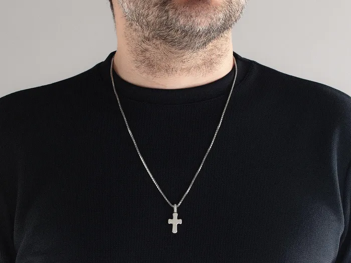 GURHAN Mens Sterling Silver Pendant Necklace Cross GG SILVER NEW Necklaces