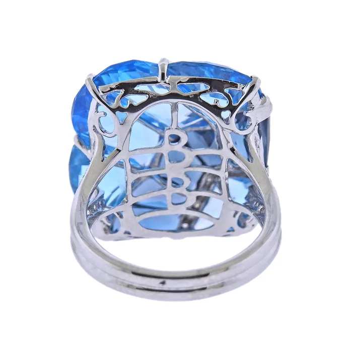 Bellarri Bellarri Fresco Blue Topaz Diamond Gold Ring Rings