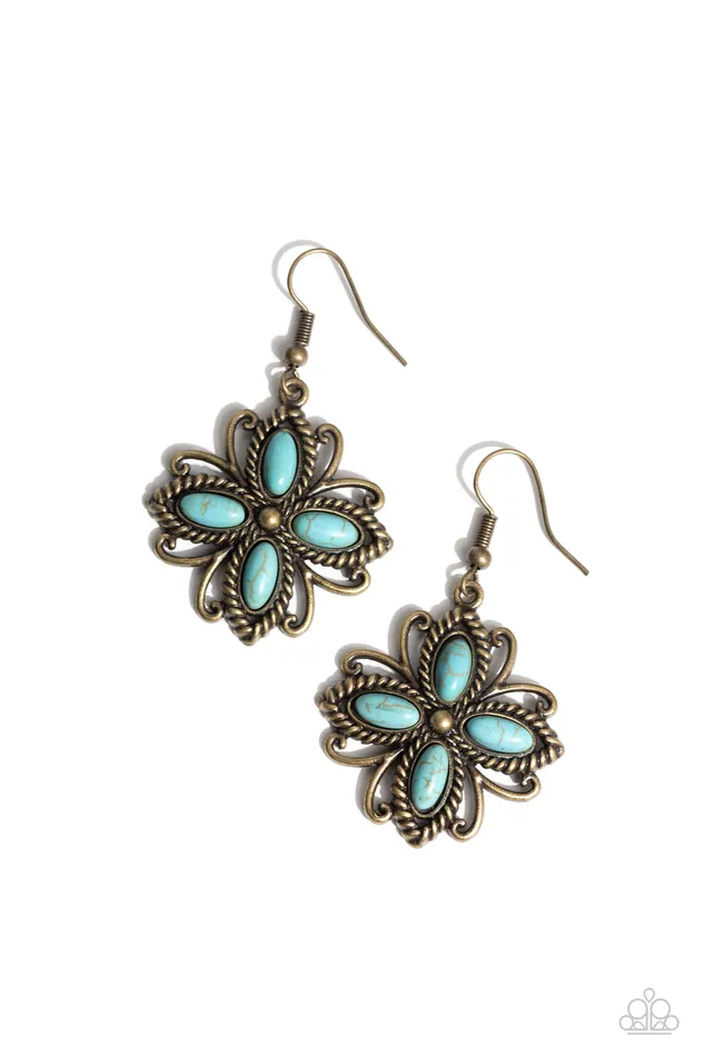 Earrings Badlands Ballad Brass Earrings Jewelry by Bretta Paparazzi Accessories