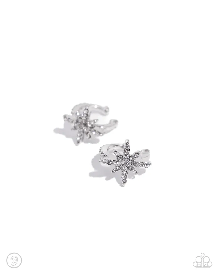 Earrings Paparazzi Accessories Cosmic Cuff White Ear Cuff Jewelry by Bretta