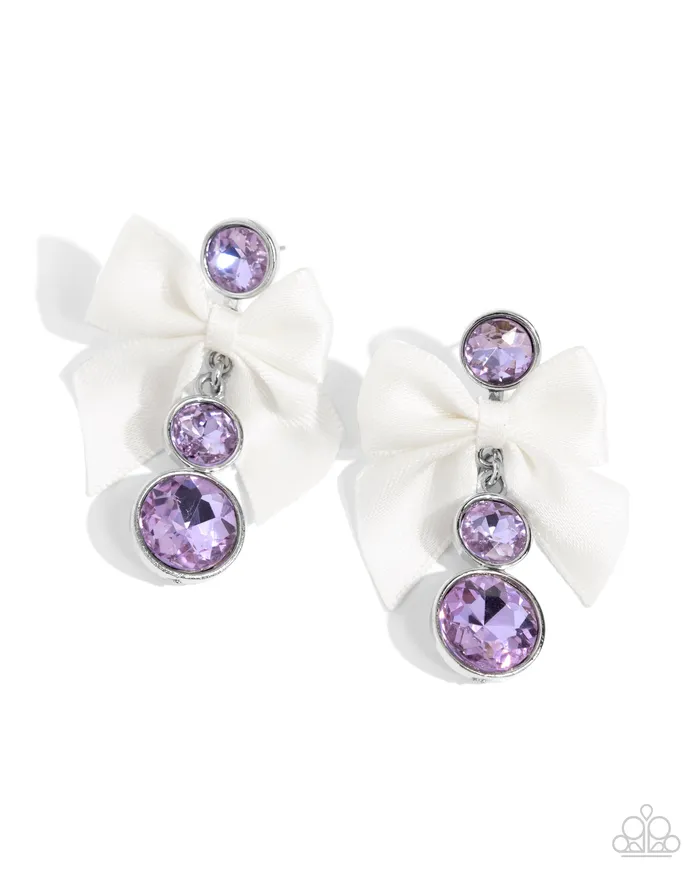 Genteel Gallery Purple Necklace and Earring Set Jewelry by Bretta Paparazzi Accessories Earrings