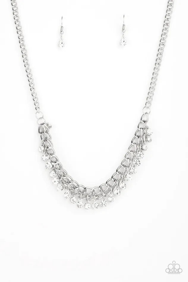 Glow and Grind White Necklace Jewelry by Bretta Paparazzi Accessories Necklaces