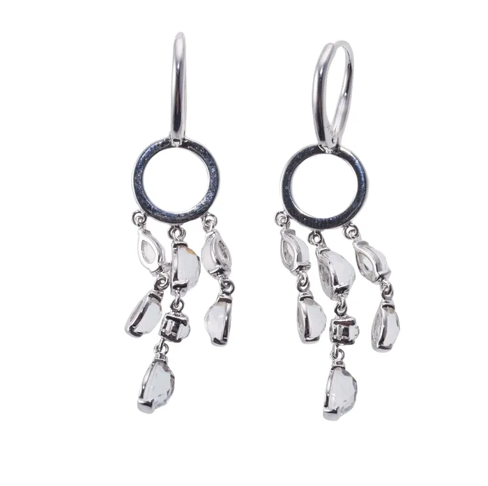 Mimi Milano White Topaz Diamond Gold Chandelier Earrings Mimi Milano Earrings