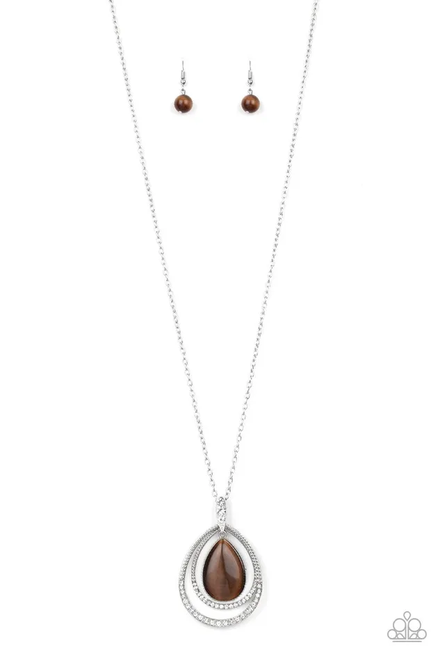 Necklaces Paparazzi Accessories GLOW and Tell Brown Necklace Jewelry by Bretta