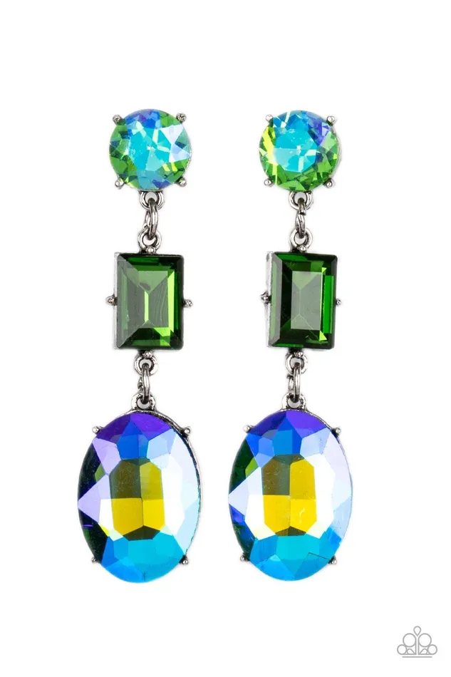 Paparazzi Accessories Earrings Extra Envious Green Earrings Jewelry by Bretta