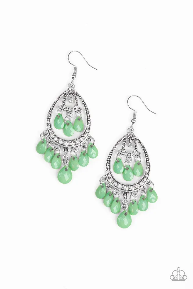 Paparazzi Accessories Earrings Gorgeously Genie Green Earrings Jewelry by Bretta