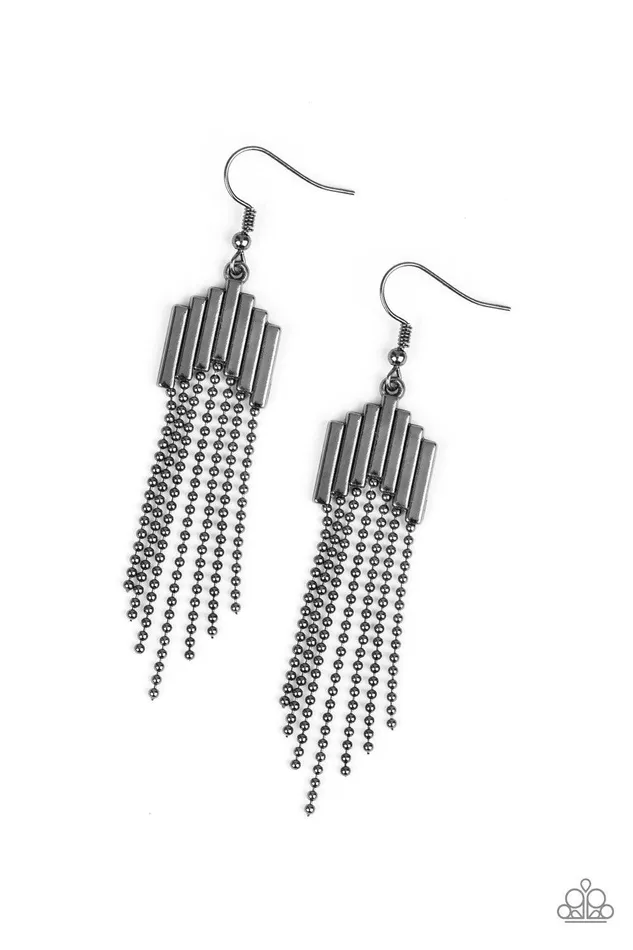 Paparazzi Accessories Earrings Radically Retro Black Earrings Jewelry by Bretta