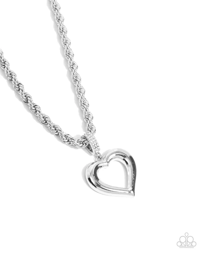 Paparazzi Accessories Necklaces Admirable Academy White Heart Necklace Jewelry by Bretta