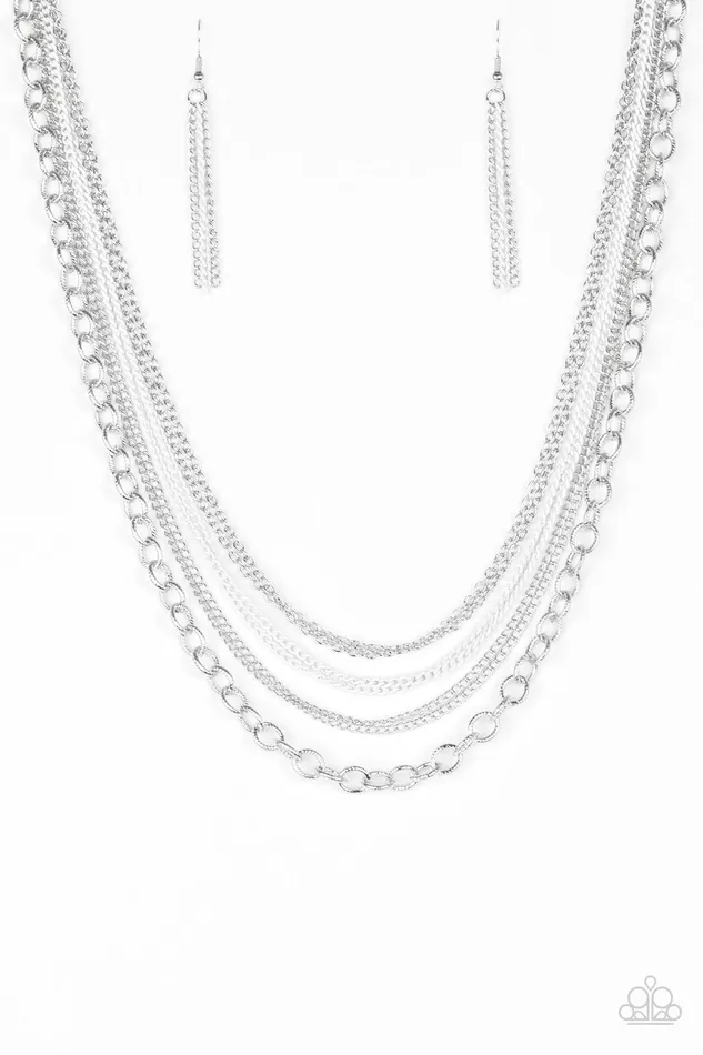 Paparazzi Accessories Necklaces Intensely Industrial White Necklace Jewelry by Bretta
