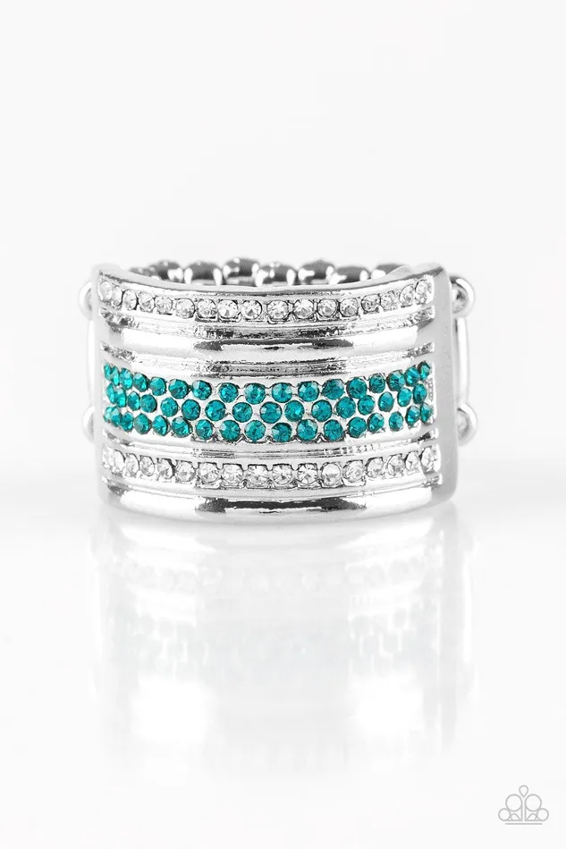 Paparazzi Accessories Rings Top Dollar Drama Blue Ring Jewelry by Bretta