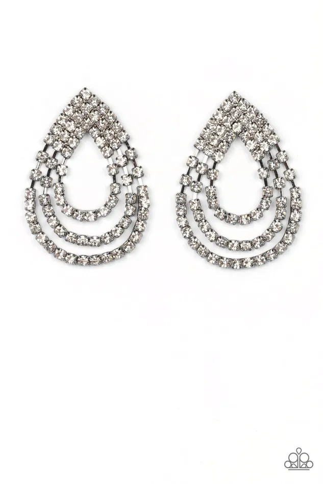 Paparazzi Accessories Take a POWER Stance Black Earrings Jewelry by Bretta Earrings