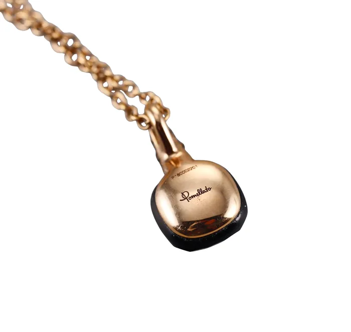 Pomellato Necklaces Pomellato Capri Rose Gold Onyx Black Diamond Pendant Necklace