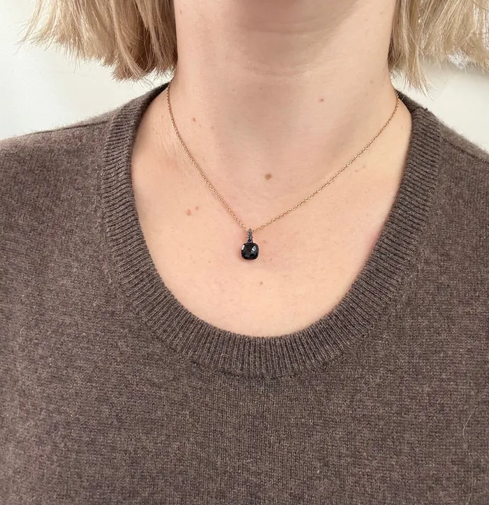 Pomellato Necklaces Pomellato Capri Rose Gold Onyx Black Diamond Pendant Necklace