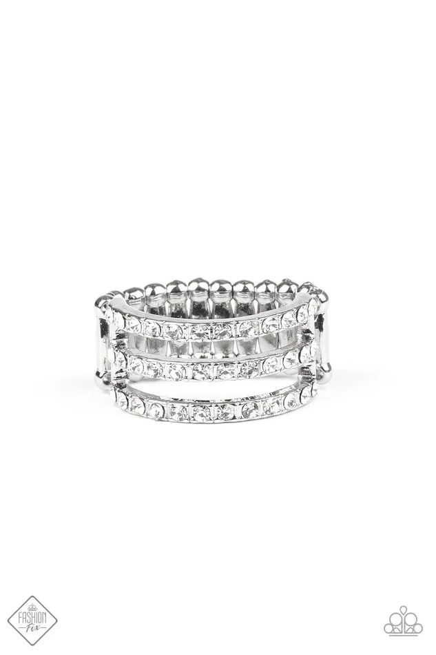 Seeking Shimmer White Ring Jewelry By Bretta Paparazzi Accessories Rings