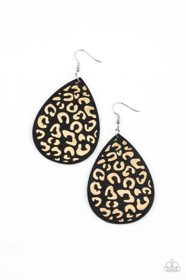Suburban Jungle Black Earrings Jewelry by Bretta Paparazzi Accessories Earrings